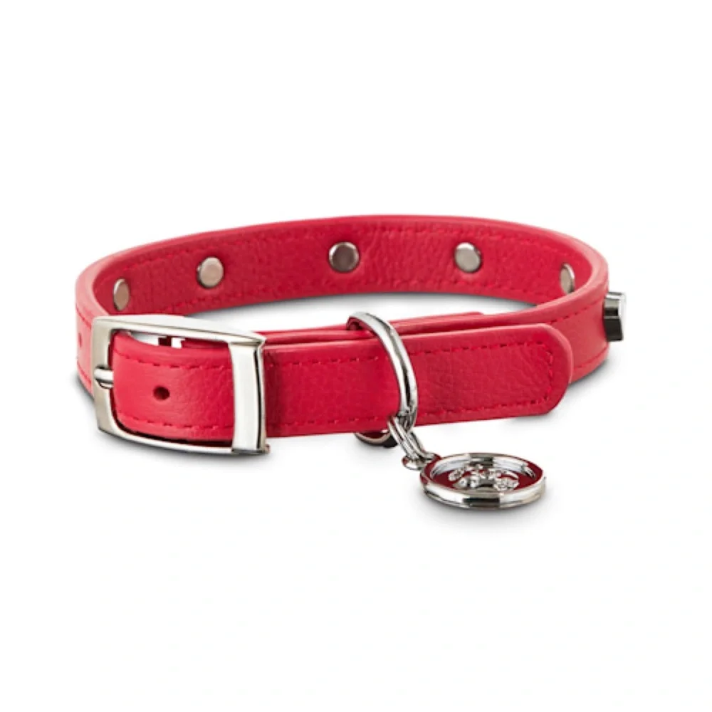 Bond & Co All Heart Red Leather Dog Collar